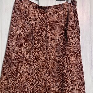 Elegant Brown Leopard A-Line Skirt